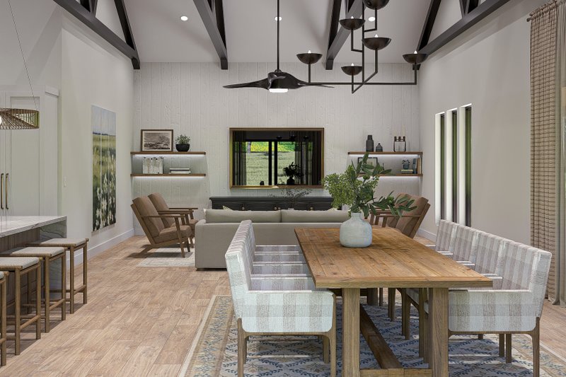 House Blueprint - Interior - Dining Room 3 for Barndominium House Plan #455-582 - 4 bed, 3 bath
