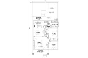 Floor Plan - Main Floor for Craftsman House Plan #1105-7 - 2 bed, 1.5 bath
