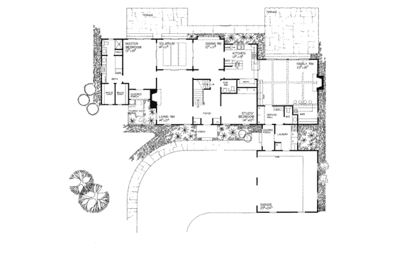 Floor Plan - Main Floor for Traditional House Plan #72-351 - 4 bed, 4 bath