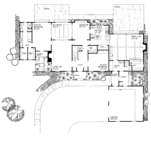 House Design - Traditional Floor Plan - Main Floor Plan #72-351