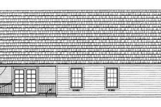 Exterior - Rear Elevation for Traditional House Plan #72-102 - 2 bed, 2 bath