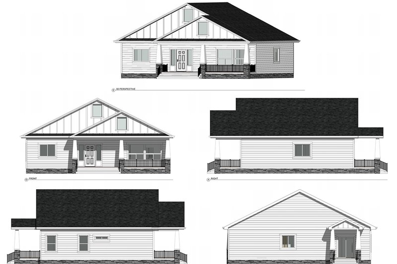 Architectural House Design - Exterior - Other Elevation 2 for Farmhouse House Plan #1077-5 - 2 bed, 3 bath