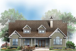 Exterior - Rear Elevation for Country House Plan #929-674 - 3 bed, 2 bath