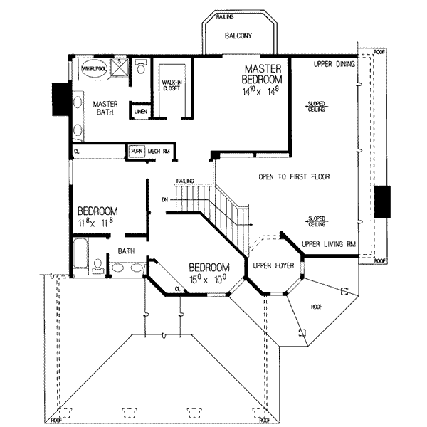 Home Plan - Mediterranean Floor Plan - Upper Floor Plan #72-160