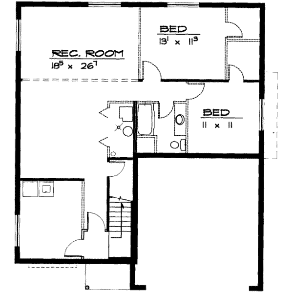 Traditional Floor Plan - Lower Floor Plan #308-137