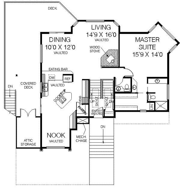 Bungalow Floor Plan - Upper Floor Plan #60-383