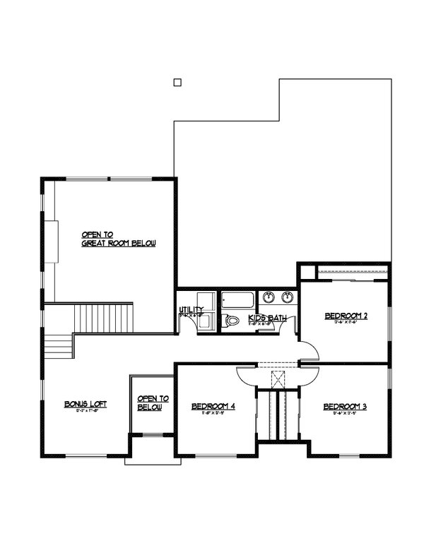 Farmhouse Floor Plan - Upper Floor Plan #569-50