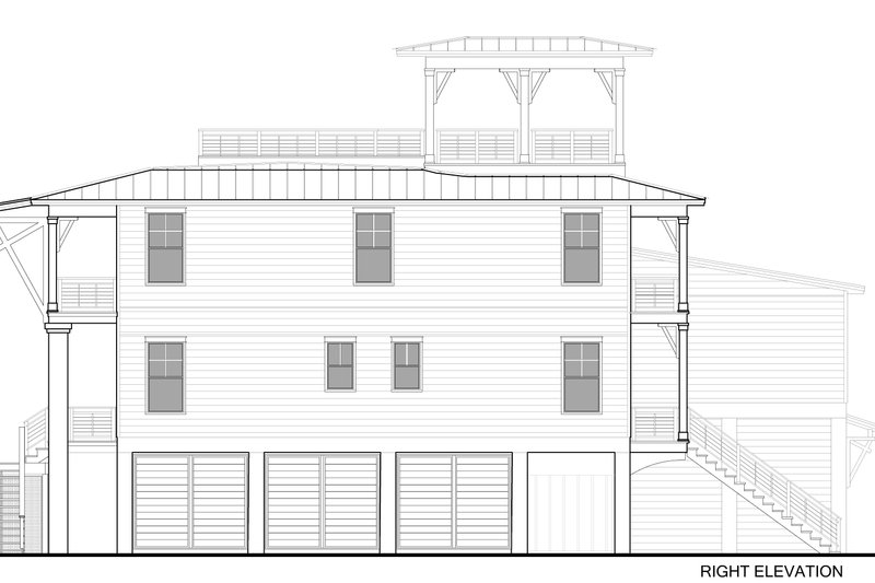 House Design - Exterior - Other Elevation 1 for Beach House Plan #1058-219 - 4 bed, 4 bath