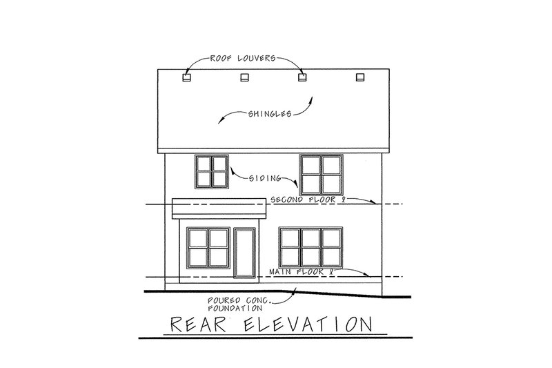 Home Plan - Exterior - Rear Elevation for Craftsman House Plan #20-1694 - 4 bed, 3 bath