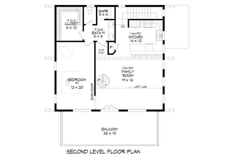 Dream House Plan - Floor Plan - Upper Floor for Contemporary House Plan #932-807 - 2 bed, 2 bath