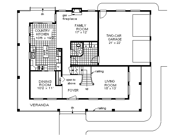 Home Plan - Country Floor Plan - Main Floor Plan #18-262