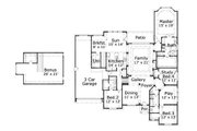 European Style House Plan - 4 Beds 3 Baths 3068 Sq/Ft Plan #411-430 