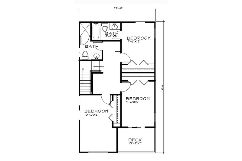 Home Plan - Floor Plan - Upper Floor for Traditional House Plan #515-22 - 4 bed, 3 bath