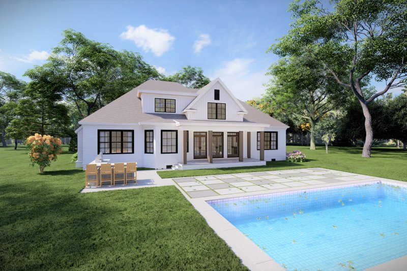 House Design - Exterior - Rear Elevation for Craftsman House Plan #1094-23 - 3 bed, 3.5 bath