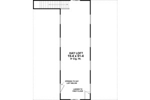 Floor Plan - Upper Floor for Barndominium House Plan #21-491 - 1 bed, 1 bath