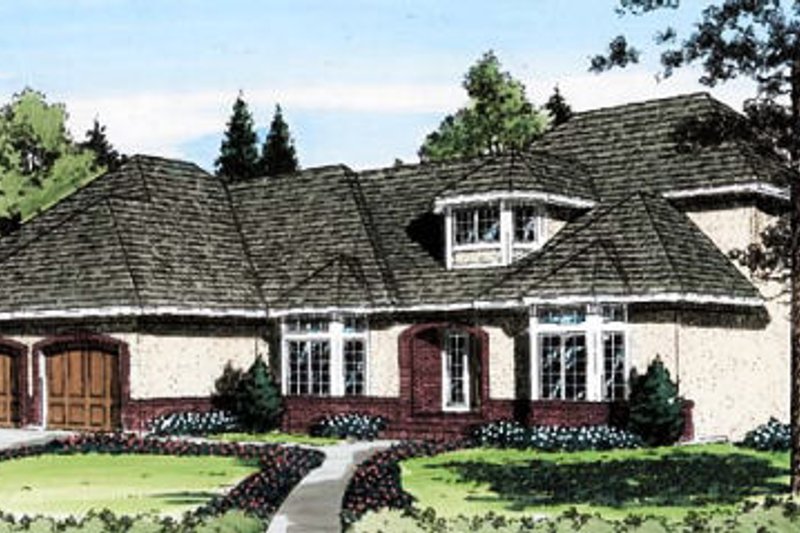 Exterior - Front Elevation 2 for European House Plan #312-142 - 4 bed, 3 bath