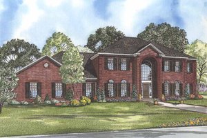 Colonial Exterior - Front Elevation Plan #17-2090