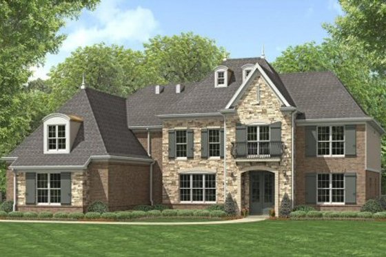 Exterior - Front Elevation for European House Plan #424-362 - 5 bed, 4 bath