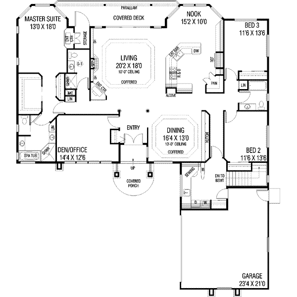 Home Plan - Traditional Floor Plan - Main Floor Plan #60-591