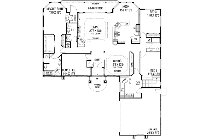 Dream House Plan - Floor Plan - Main Floor for Traditional House Plan #60-591 - 4 bed, 3 bath