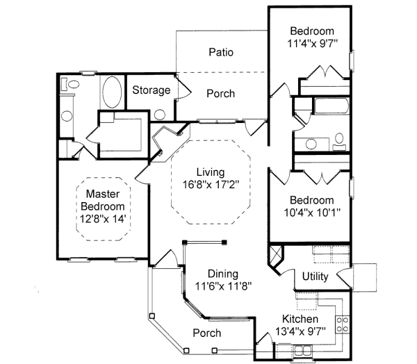 House Design - Traditional Floor Plan - Main Floor Plan #37-134