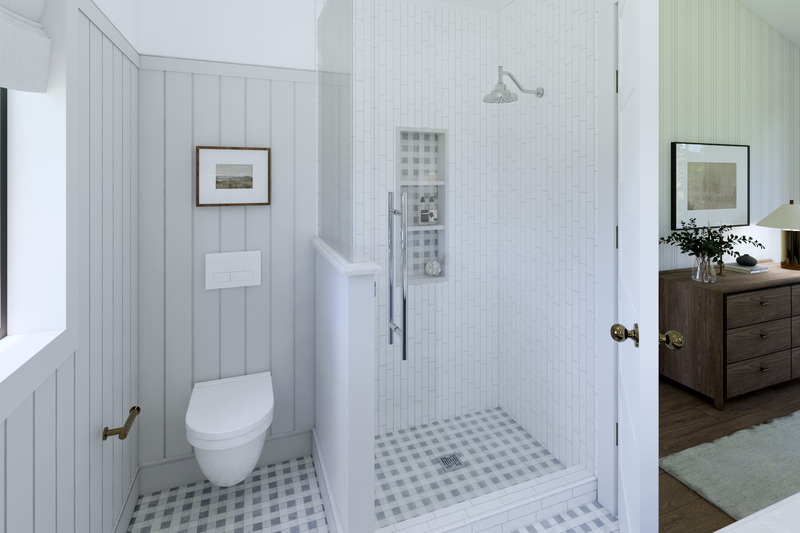 Dream House Plan - Interior - Master Bathroom 1 for Farmhouse House Plan #1114-8 - 2 bed, 2 bath