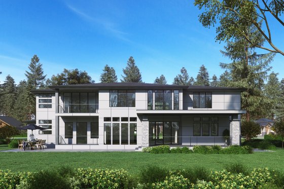 Exterior - Rear Elevation for Contemporary House Plan #1066-73 - 5 bed, 4.5 bath