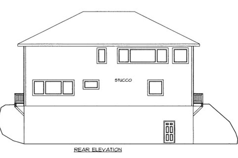 Architectural House Design - Exterior - Rear Elevation for Mediterranean House Plan #117-706 - 2 bed, 2 bath
