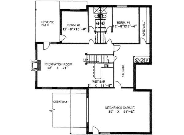 Architectural House Design - Modern Floor Plan - Lower Floor Plan #117-142