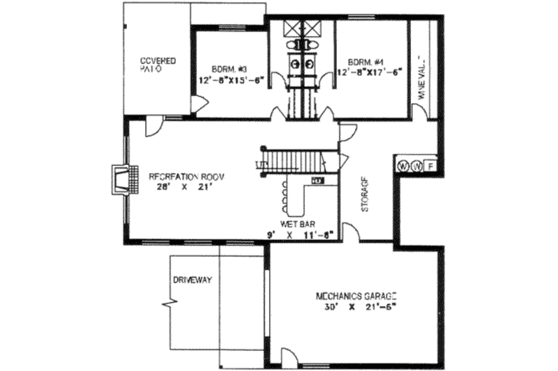 Dream House Plan - Floor Plan - Lower Floor for Modern House Plan #117-142 - 4 bed, 5 bath