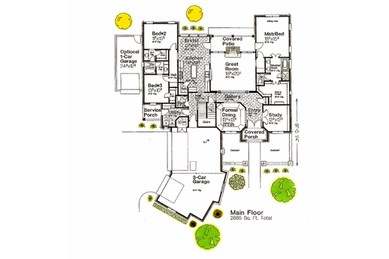Floor Plan - Main Floor for European House Plan #310-660 - 3 bed, 2.5 bath