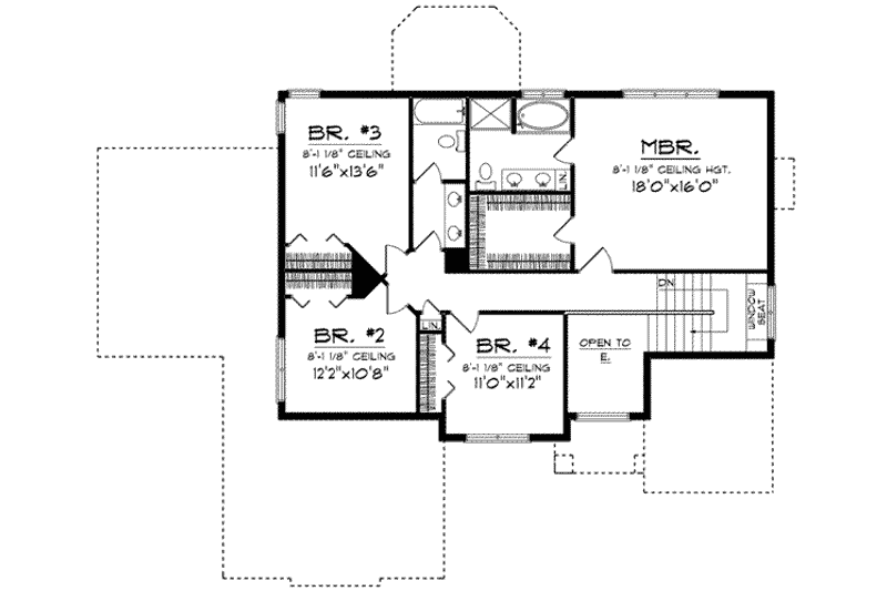 Home Plan - Floor Plan - Upper Floor for Traditional House Plan #70-628 - 4 bed, 2.5 bath