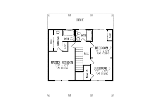 Floor Plan - Upper Floor for Traditional House Plan #1-258 - 3 bed, 3 bath