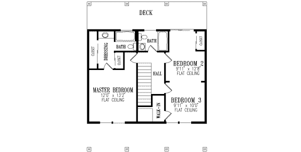 Traditional Floor Plan - Upper Floor Plan #1-258