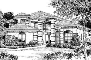 European Exterior - Front Elevation Plan #417-336