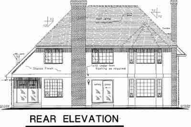 Dream House Plan - Exterior - Rear Elevation for European House Plan #18-8968 - 3 bed, 2.5 bath