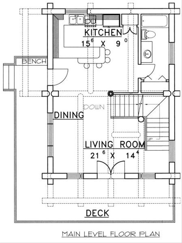 House Blueprint - Log Floor Plan - Main Floor Plan #117-107