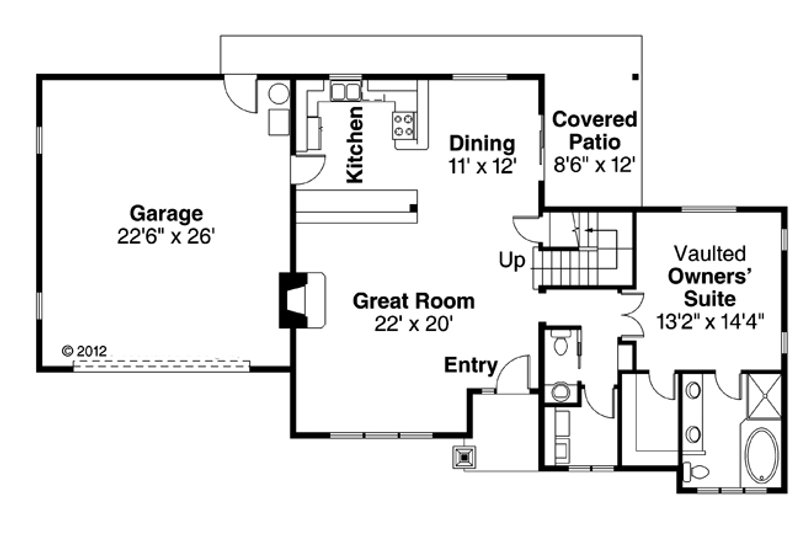 Home Plan - Floor Plan - Main Floor for Craftsman House Plan #124-881 - 3 bed, 2.5 bath