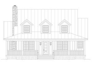 Exterior - Front Elevation 3 for Country House Plan #932-43 - 3 bed, 3.5 bath