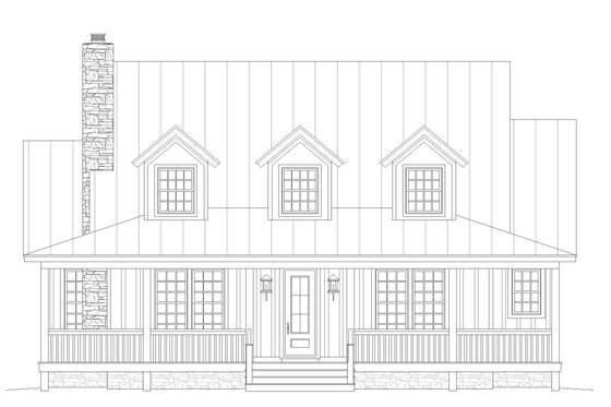 Exterior - Front Elevation 3 for Country House Plan #932-43 - 3 bed, 3.5 bath