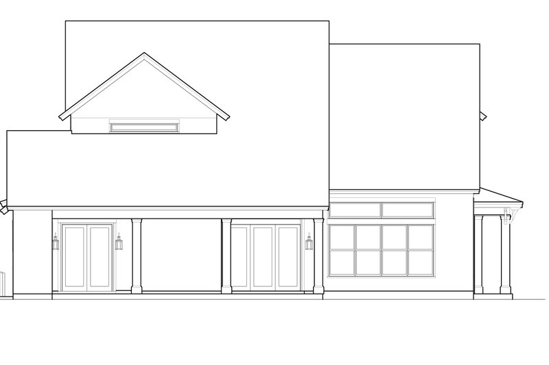 House Blueprint - Exterior - Rear Elevation for Craftsman House Plan #1058-224 - 4 bed, 4.5 bath