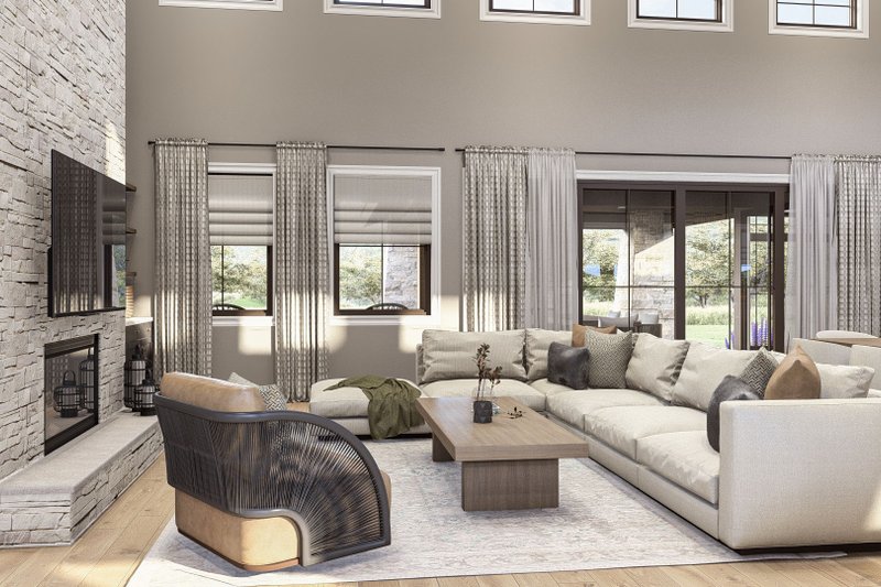 House Blueprint - Interior - Family Room for Ranch House Plan #455-485 - 3 bed, 2.5 bath