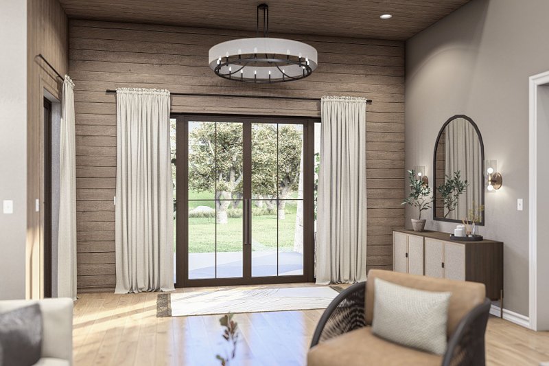 House Blueprint - Interior - Entry for Ranch House Plan #455-485 - 3 bed, 2.5 bath