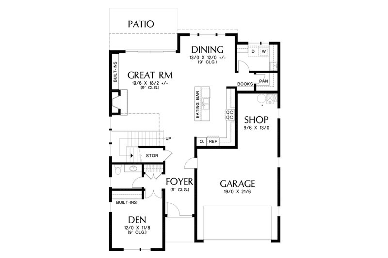 Architectural House Design - Floor Plan - Main Floor for Contemporary House Plan #48-676 - 4 bed, 2.5 bath