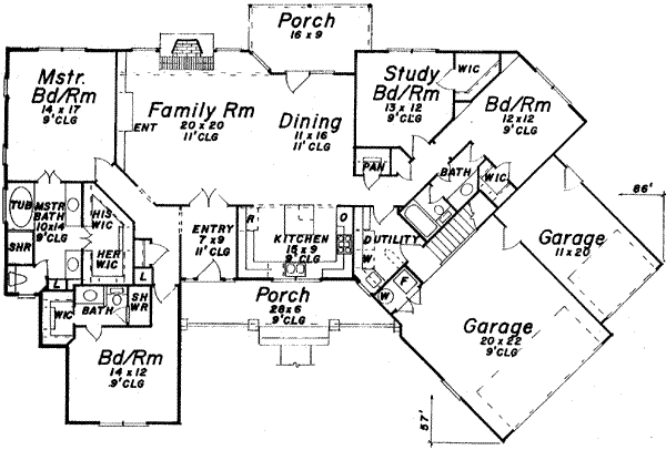 Dream House Plan - European Floor Plan - Main Floor Plan #52-178