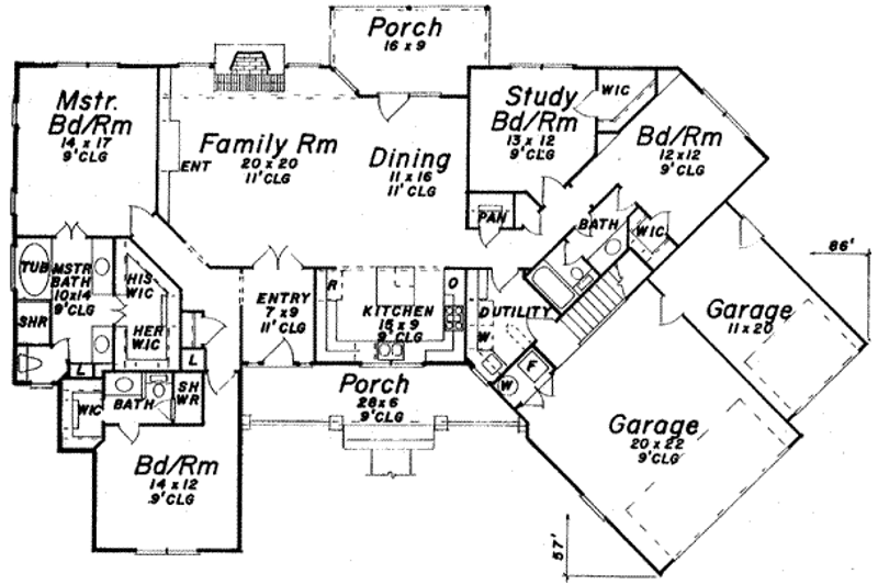 Dream House Plan - Floor Plan - Main Floor for European House Plan #52-178 - 4 bed, 3 bath