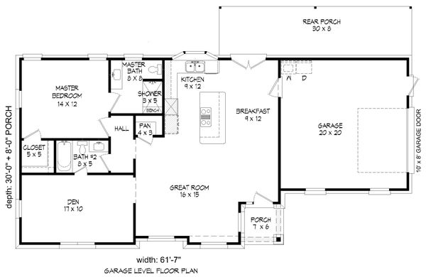 Architectural House Design - Traditional Floor Plan - Main Floor Plan #932-306