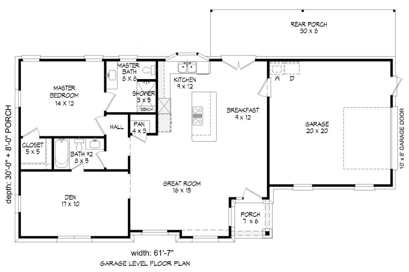 Dream House Plan - Floor Plan - Main Floor for Traditional House Plan #932-306 - 1 bed, 2 bath