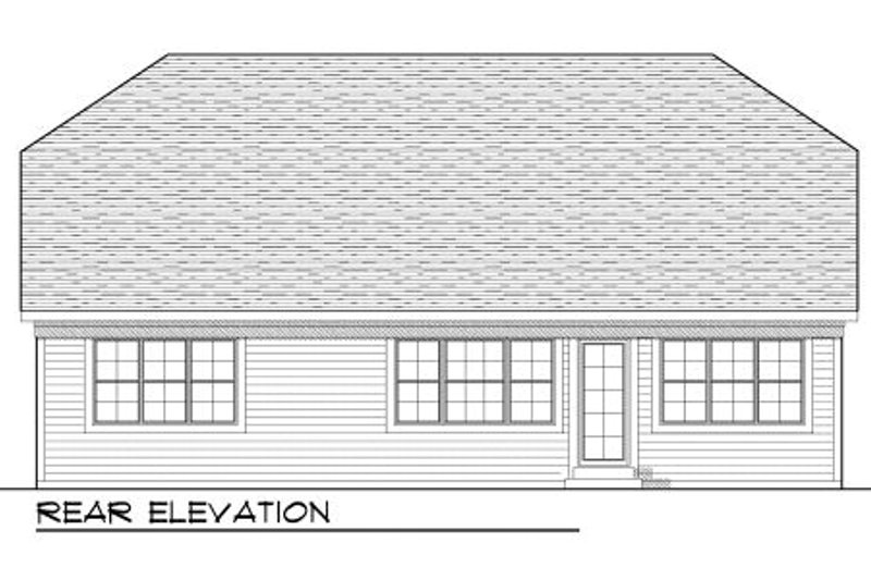 House Plan Design - Exterior - Rear Elevation for Traditional House Plan #70-947 - 2 bed, 1 bath