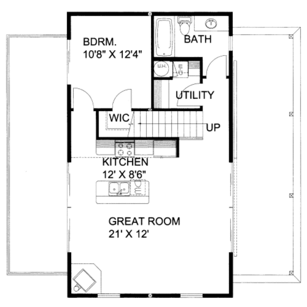 Bungalow Floor Plan - Main Floor Plan #117-674